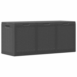 Boîte de rangement de jardin 270 L Noir PP Rotin 551380551380