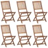 Chaises pliables de jardin lot de 6 avec coussins Bois d'acacia 551382551382