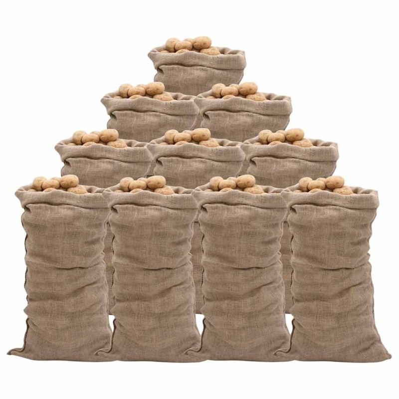 Sacs en jute 10 pcs 65x135 cm 100 % jute 220 g/m² 551383551383