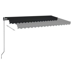 Auvent manuel rétractable avec LED 450x350 cm Anthracite 551399551399