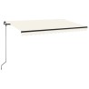Auvent manuel rétractable avec LED 450x350 cm Crème 551403551403