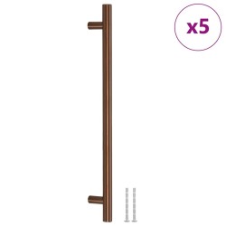 Poignées d'armoire 5 pcs bronze 224 mm acier inoxydable 551407551407