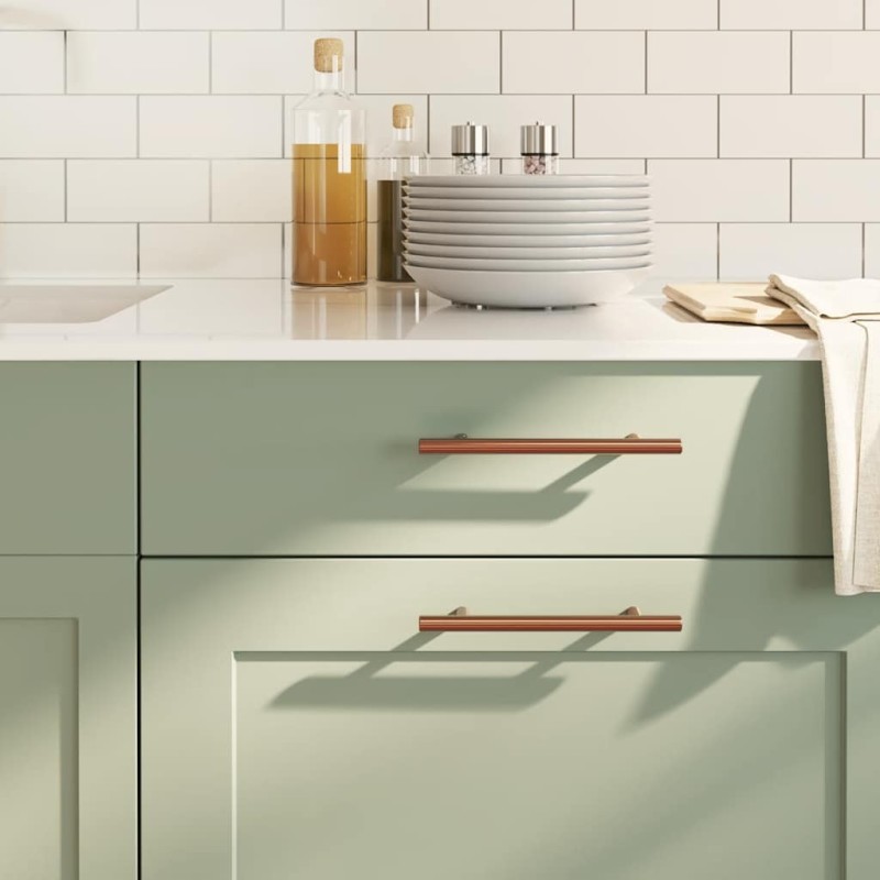 Poignées d'armoire 10 pcs bronze 128 mm acier inoxydable 551409551409