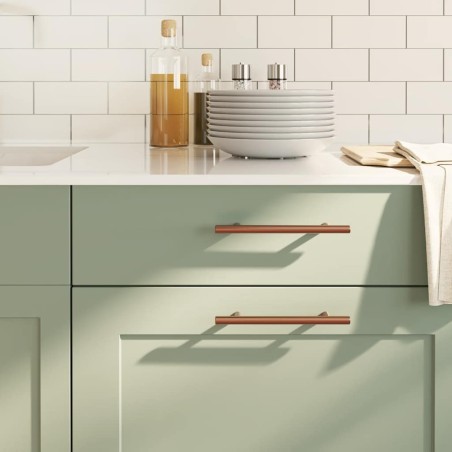 Poignées d'armoire 10 pcs bronze 128 mm acier inoxydable 551409551409