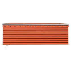 Auvent manuel rétractable avec store 4,5x3 m Orange et marron 551421551421