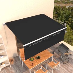Auvent manuel rétractable avec store 4,5x3 m Anthracite 551422551422