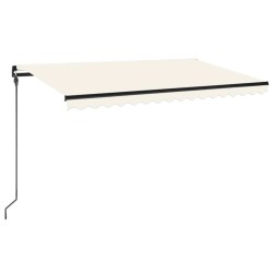 Auvent manuel rétractable avec LED 450x300 cm Crème 551432551432