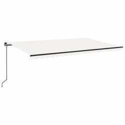 Auvent manuel rétractable avec LED 500x300 cm Crème 551438551438