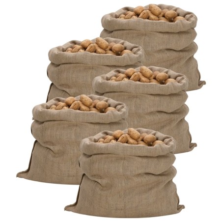 Sacs en jute 5 pcs 100x110 cm 100 % jute 340 g/m² 551442551442