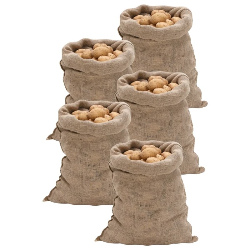Sacs en jute 5 pièces 60x105 cm 100 % jute 220 g/m² 551445551445