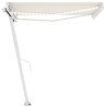 Auvent manuel rétractable avec LED 350x250 cm Crème 551452551452