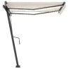 Auvent manuel rétractable avec LED 350x250 cm Crème 551457551457