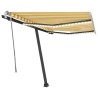 Auvent manuel rétractable avec LED 350x250 cm Jaune et blanc 551461551461