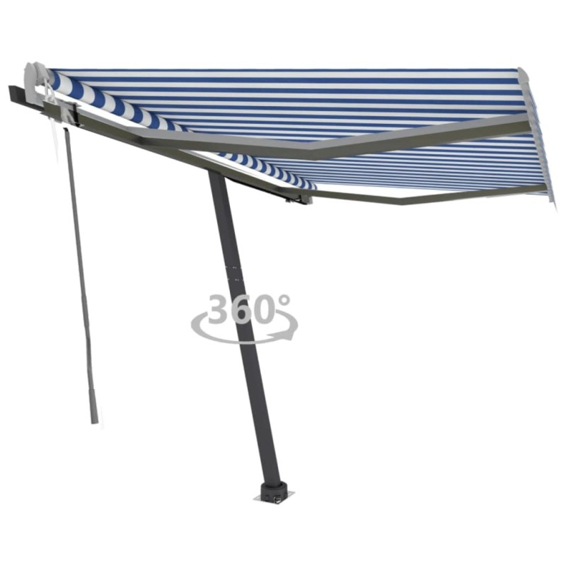 Auvent automatique sur pied 300x250 cm Bleu/Blanc 551466551466
