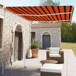 Auvent manuel rétractable sur pied 350x250 cm Orange et marron 551469551469