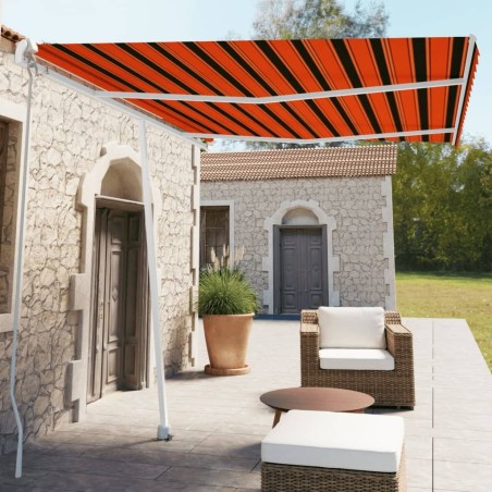 Auvent manuel rétractable sur pied 350x250 cm Orange et marron 551469551469