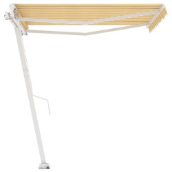 Auvent manuel rétractable sur pied 350x250 cm Jaune/blanc 551470551470
