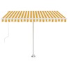 Auvent manuel rétractable sur pied 350x250 cm Jaune/blanc 551470551470