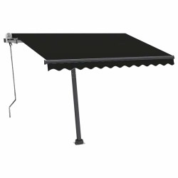 Auvent manuel rétractable avec LED 350x250 cm Anthracite 551474551474
