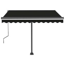 Auvent manuel rétractable avec LED 350x250 cm Anthracite 551474551474