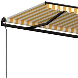 Auvent rétractable automatique 400x350 cm Jaune et blanc 551480551480