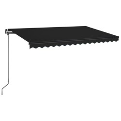 Auvent manuel rétractable avec LED 400x350 cm Anthracite 551483551483