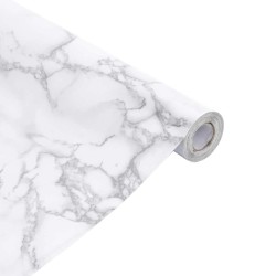 Autocollant auto-adhésif pour meuble blanc marbré 90x500 cm PVC 551491551491