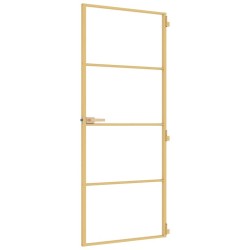 Porte intérieure mince doré 83x201,5 cm verre trempé aluminium 551504551504