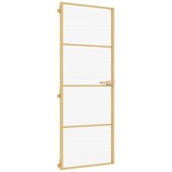 Porte intérieure mince doré 76x201,5 cm verre trempé aluminium 551506551506