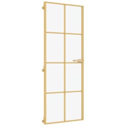 Porte intérieure mince doré 76x201,5 cm verre trempé aluminium 551510551510