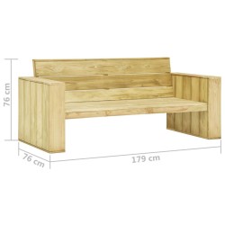 Banc de jardin avec coussins gris 179 cm Pin imprégné 551514551514
