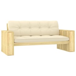Banc de jardin avec coussins crème 179 cm Pin imprégné 551518551518