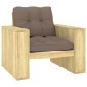 Chaise de jardin avec coussins taupe Bois de pin imprégné 551521551521