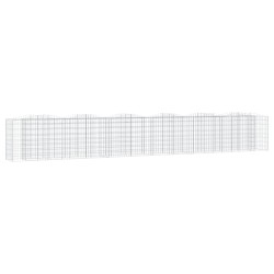 Lit surélevé à gabions arqué 600x50x100 cm Fer galvanisé 551528551528