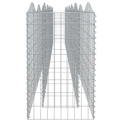 Lit surélevé à gabions arqué 600x50x100 cm Fer galvanisé 551528551528