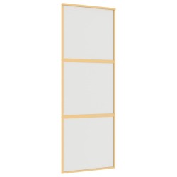 Porte coulissante doré 76x205 cm verre ESG dépoli et aluminium 551530551530