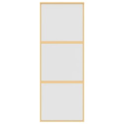 Porte coulissante doré 76x205 cm verre ESG dépoli et aluminium 551530551530