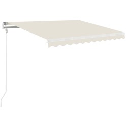 Auvent manuel rétractable avec LED 350x250 cm Crème 551540551540