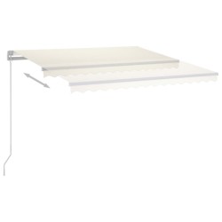Auvent manuel rétractable avec LED 350x250 cm Crème 551540551540