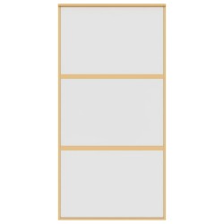 Porte coulissante doré 102,5x205 cm verre ESG dépoli aluminium 551541551541