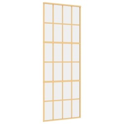 Porte coulissante doré 76x205 cm verre ESG clair et aluminium 551543551543