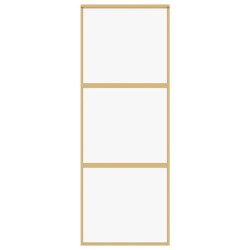 Porte coulissante doré 76x205 cm verre ESG clair et aluminium 551546551546