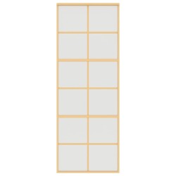 Porte coulissante doré 76x205 cm verre ESG dépoli et aluminium 551548551548