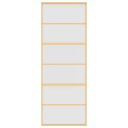 Porte coulissante doré 76x205 cm verre ESG dépoli et aluminium 551550551550