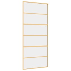 Porte coulissante doré 90x205 cm verre ESG clair et aluminium 551551551551