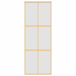 Porte coulissante doré 76x205 cm verre ESG dépoli et aluminium 551553551553