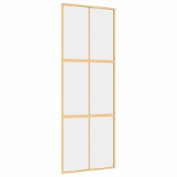 Porte coulissante doré 76x205 cm verre ESG clair et aluminium 551554551554