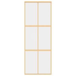 Porte coulissante doré 76x205 cm verre ESG clair et aluminium 551554551554