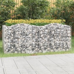 Lit surélevé à gabions arqué 200x100x100 cm Fer galvanisé 551556551556