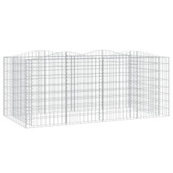 Lit surélevé à gabions arqué 200x100x100 cm Fer galvanisé 551556551556